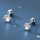 925 Sterling Silver Glass Bead Earring 1 Pair - Silver - One Size