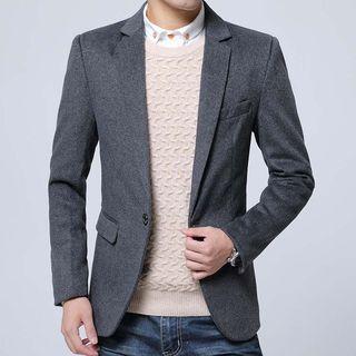 Plain Wool Blazer