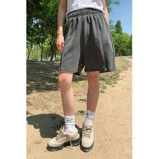 Couple Pintuck Frayed Shorts