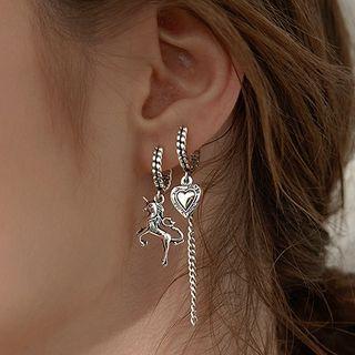 Non-matching Unicorn Heart Dangle Earring