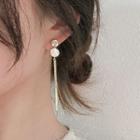 Alloy Disc & Bar Fringed Earring 1 Pair - Gold - One Size