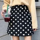Dotted Corduroy Mini Skirt