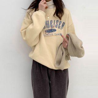 Lettering Sweatshirt / Turtleneck Top