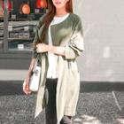 Plain Open-front Jacket Green - One Size