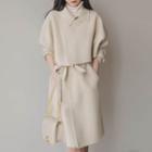 Set: Short-sleeve Jacket + Double-breasted Pinafore Dress