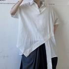 Asymmetrical Short Sleeve Oversized Shirt