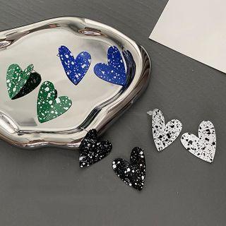 Splattered Heart Alloy Earring