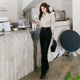 High-waist Wide Straight-cut Dress Pants