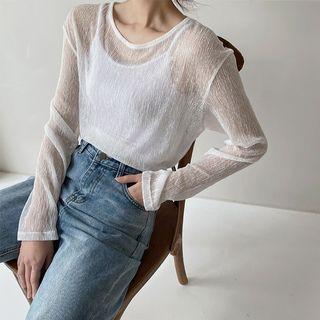 See-through Crinkled T-shirt