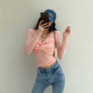 Plain Bow Cropped Top