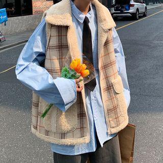 Plaid Zipped Vest