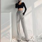 High-waist Drawcord Wide-leg Pants In 5 Colors