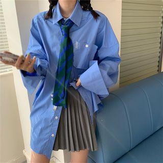 Long-sleeve Loose Fit Shirt / Tie