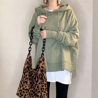 Asymmetrical Hoodie Green - One Size