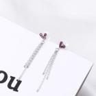 Heart 925 Sterling Sliver Fringed Earring 1 Pair - Silver - One Size