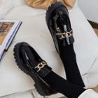 Chunky Chain Patent Loafers