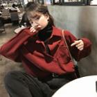 Long-sleeve Corduroy Mock Two Piece Shirt
