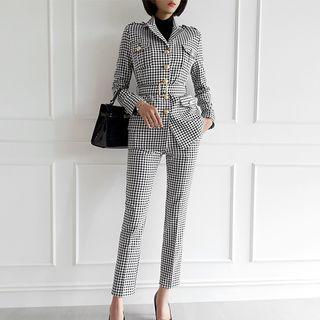 Set: Houndstooth Blazer + Dress Pants