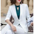 3/4-sleeve Blazer / Dress Pants / Sleeveless Blouse / Set