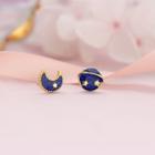 Moon & Planet Non-matching Stud Earring