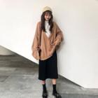Button Cardigan / Midi H-line Skirt
