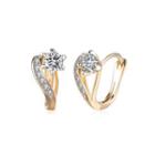 Fashion Romantic Plated Champagne Gold Heart Shaped Cubic Zircon Earrings Champagne - One Size