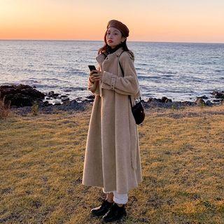 Fleece Open-front Long Coat