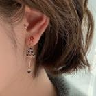 Rhinestone Tree Drop Earring / Clip-on Earring
