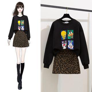 Leopard Mini A-line Skirt