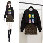 Leopard Mini A-line Skirt