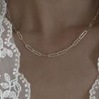 Layered Chained Necklace Silver - One Size