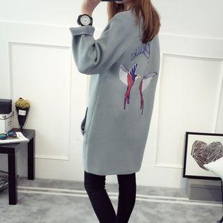Loose-fit Embroidered Long Cardigan