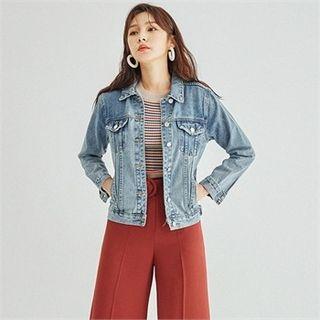 Pocket-detail Denim Jacket Blue - One Size