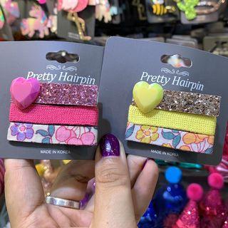 Set: Heart / Fabric Hair Clip (assorted Designs)