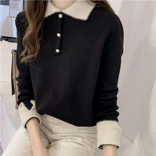 Two-tone Polo Sweater