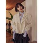 Faux-pearl Button Short Tweed Blazer