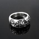 Flower Embossed Tinted Sterling Silver Ring