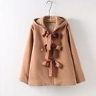Hooded Bow-accent Padded Coat