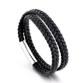 Steel Buckle Woven Bracelet