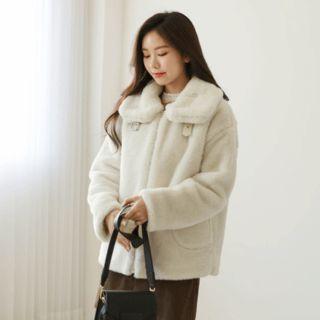 Funnel-neck Faux-fur Jacket