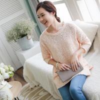 3/4-sleeve Dip-back Knit Top
