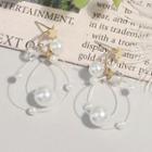 Faux Pearl Alloy Fringed Earring 1 Pair - White - One Size