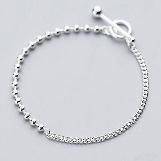 925 Sterling Silver Bead Bracelet Silver - One Size