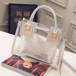 Set: Transparent Tote + Cosmetic Bag