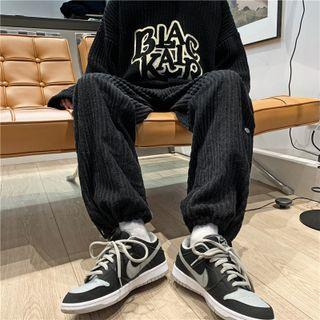 High-waist Ribbed Corduroy Pants