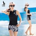 Printed Zip Tankini
