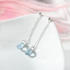 925 Sterling Silver Crystal Drop Earring Light Blue Drop - Silver - One Size