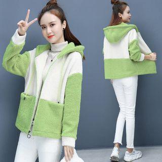 Two-tone Fleece Hooded Jacket