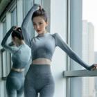 Long Sleeve Sports Crop Top