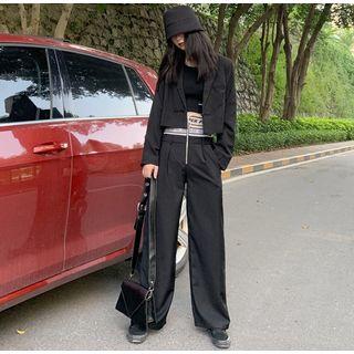Zipper High-waist Wide-leg Pants